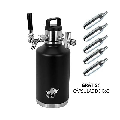 Búfalo Growler On TAP 3,5L - Chopeira Térmica Portatil - Preta