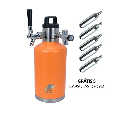 Búfalo Growler On TAP 3,5L - Chopeira Térmica Portatil - Laranja